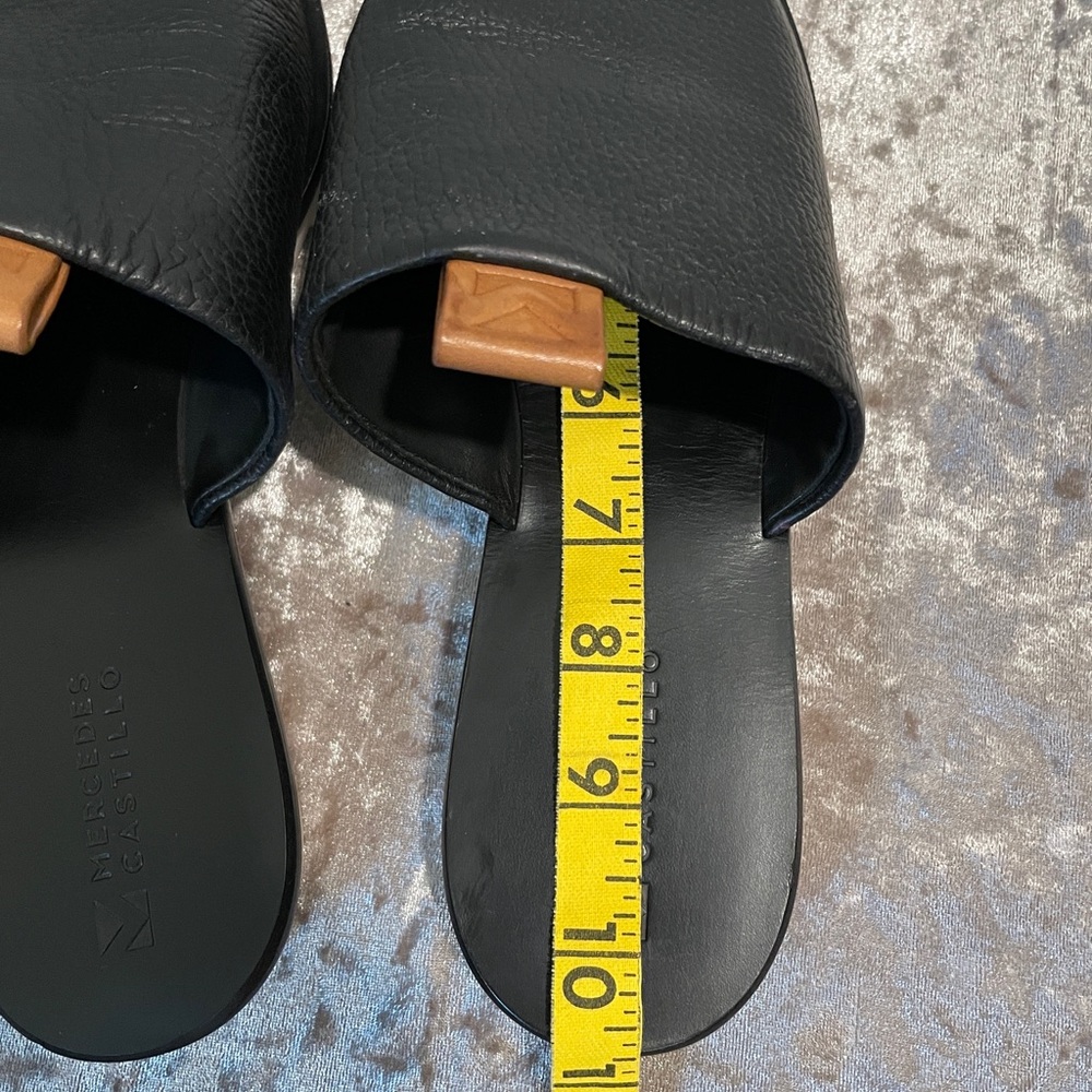 MERCEDES CASTILLO “Teah” Black Pebbled Leather Platform Mules - RARE!!! - Picture 11 of 16
